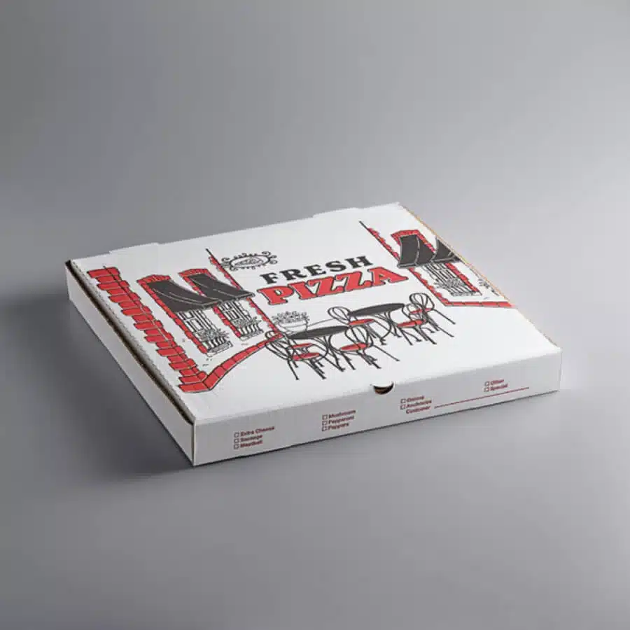 18″ White Pizza Boxes, Generic Logo, 987322