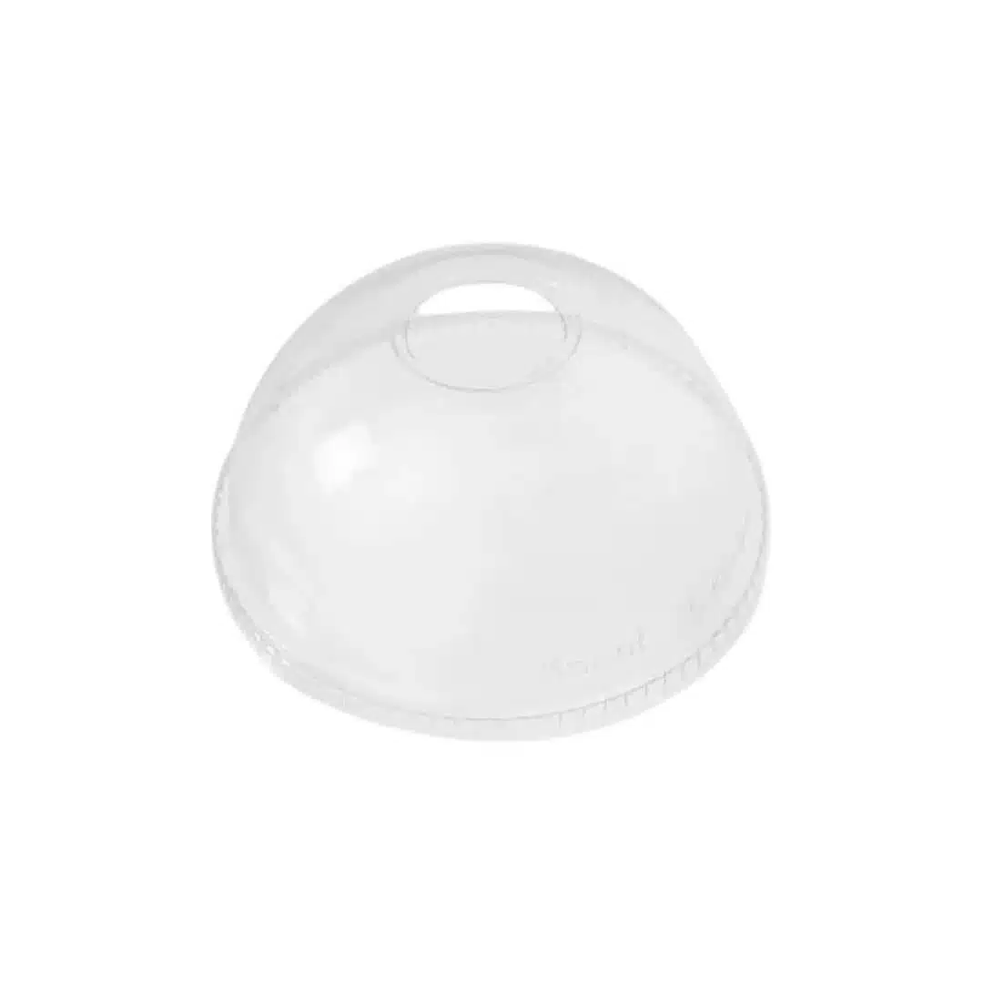 Clear PET Dome Lid with Hole, 12-24oz, 2423