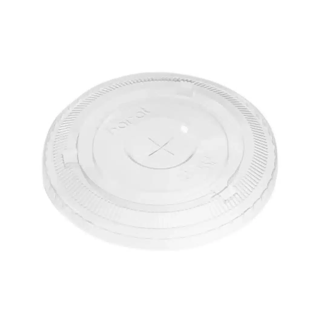 Clear PET Flat Lid with Hole, 12-24oz, 24211