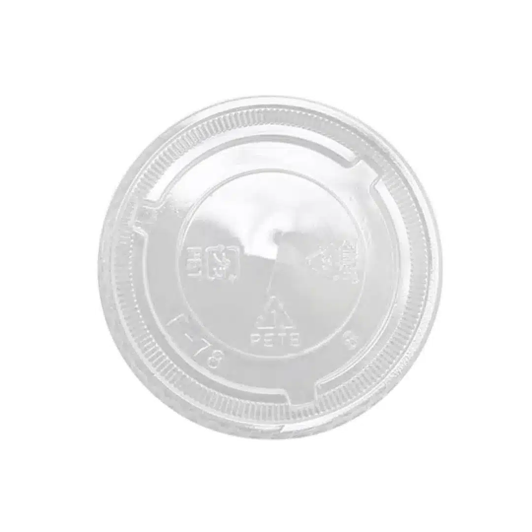 Clear PET Flat Lid with Hole, 8oz, 2427