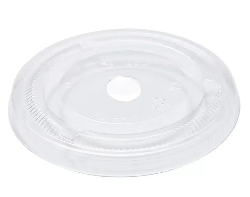 Clear PLA Flat Lids with Holes, 12-24oz, CFL-1224