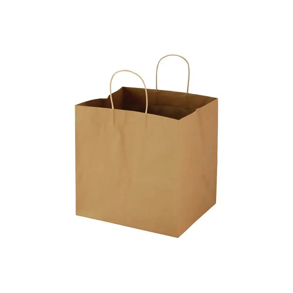 Kraft XL Take-Out Bags, 12x10x12, 10100