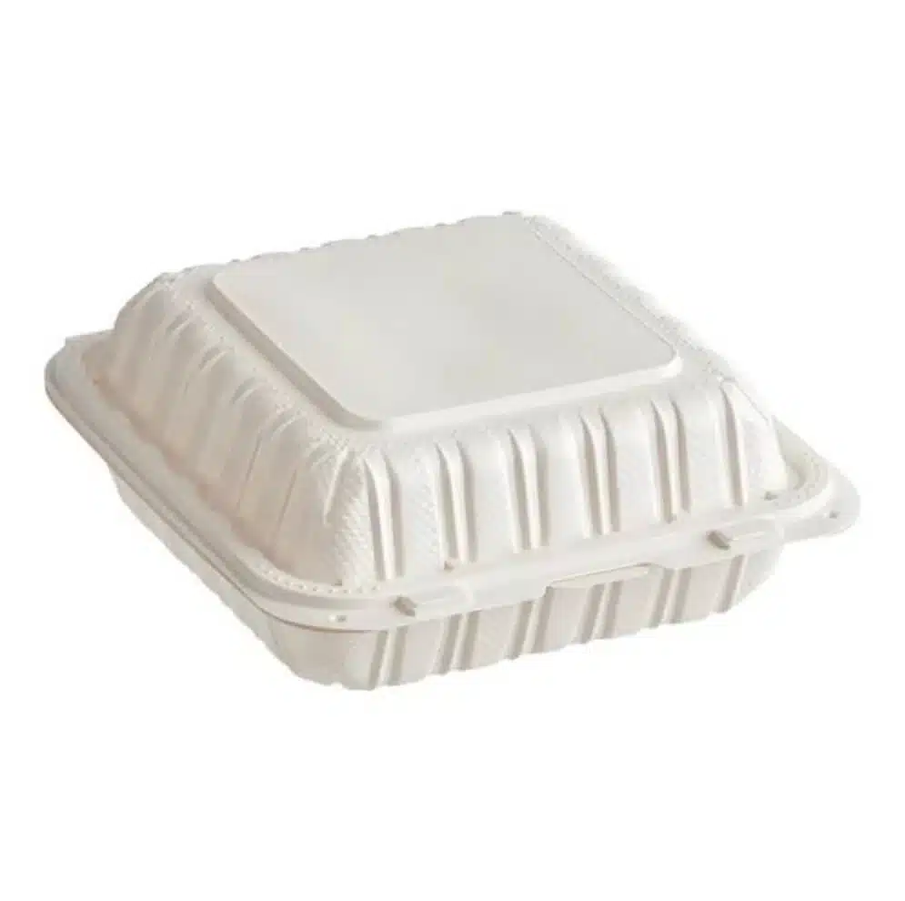 Mineral-Filled Polypropylene Hinged Containers, 8×8, 1 Compartment, MHC-881W