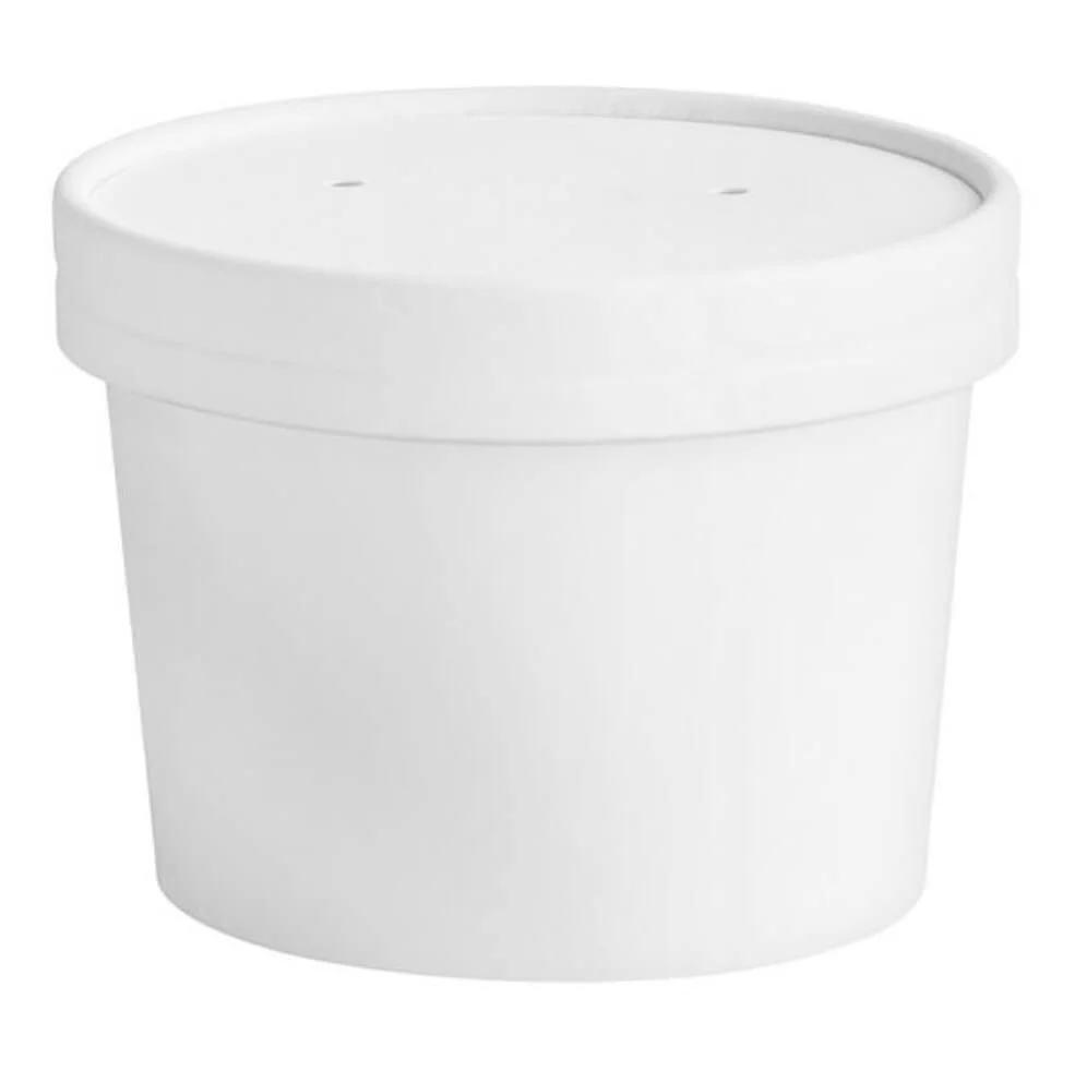 Paper Soup Cups/Lids Combo, 12oz, PFC12WCOM