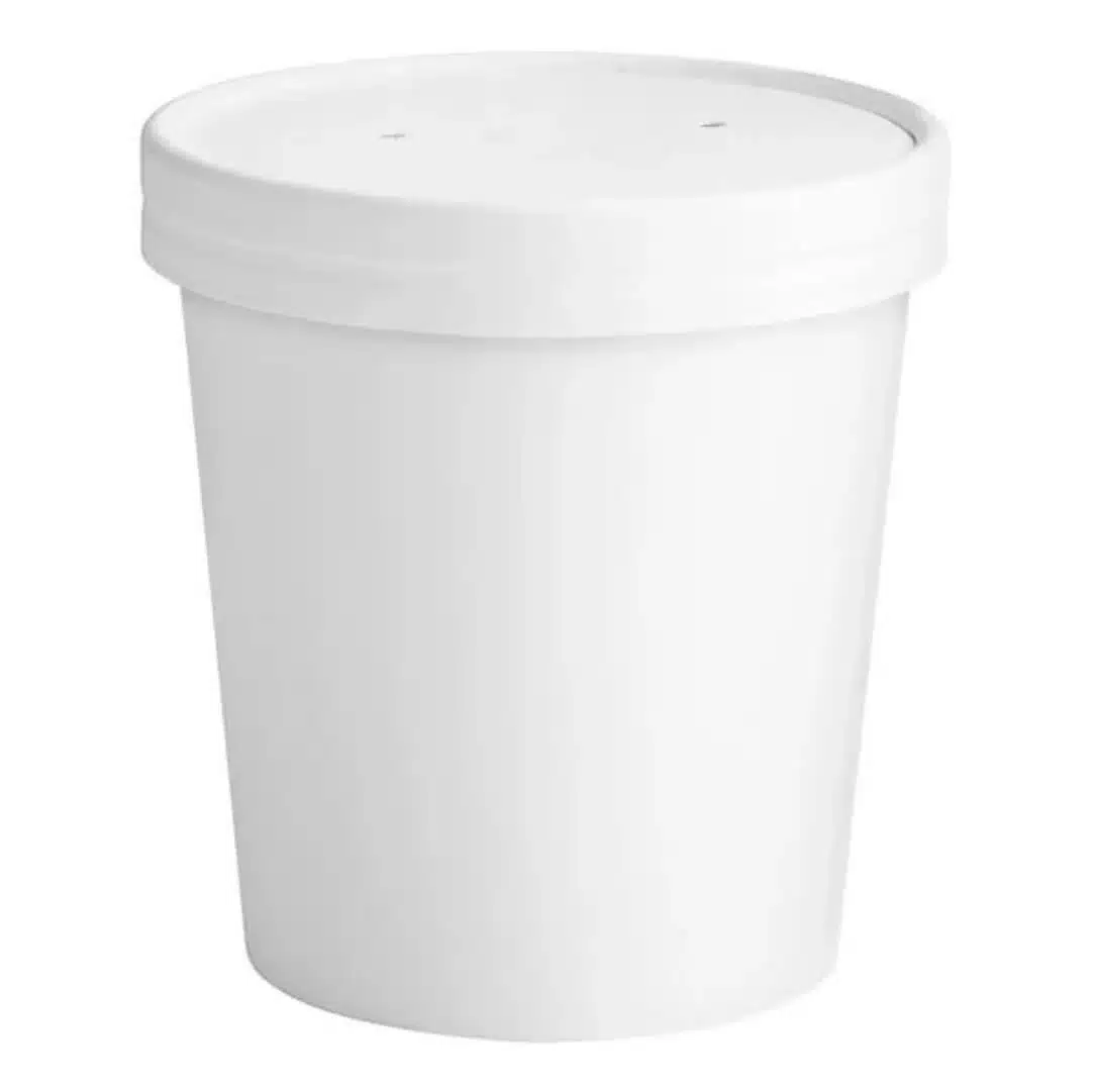 Paper Soup Cups/Lids Combo, 16oz, PFC16WCOM