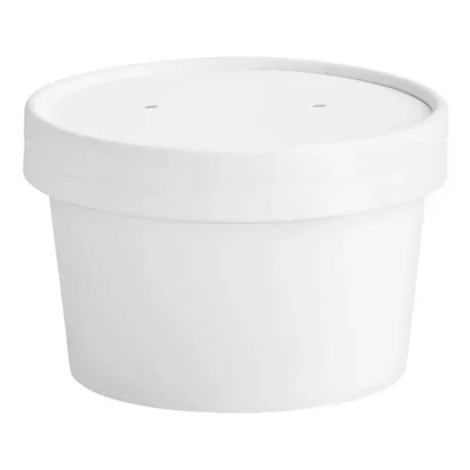 Paper Soup Cups/Lids Combo, 8oz, PFC8WCOM