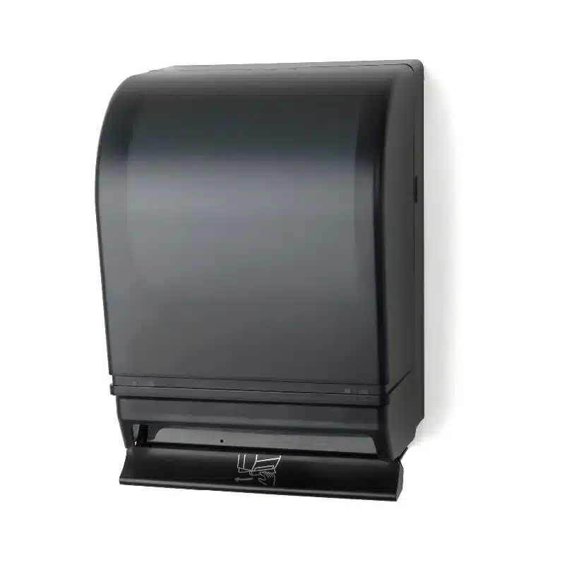 Push Bar Towel Dispenser, Plastic, Translucent Black with Fikes Logo, TD021502-AA