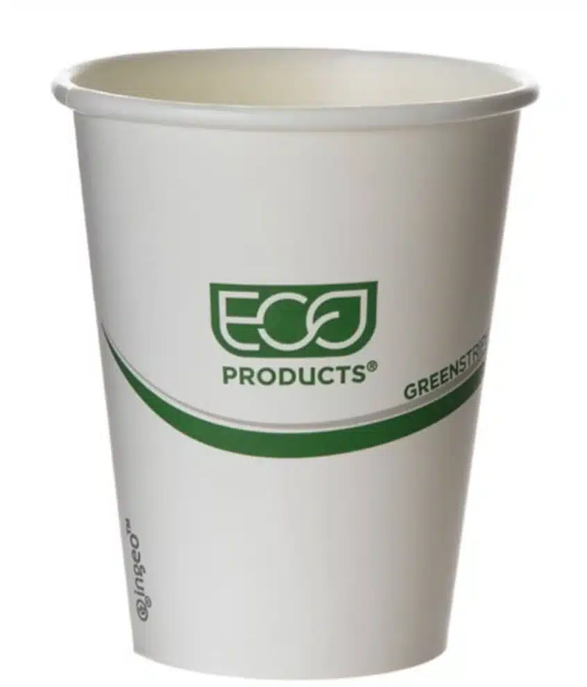 White Compostable Paper Hot Cups, 8oz, R0001